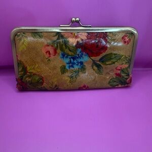 Patricia Nash Floral Leather Kiss Lock Wallet